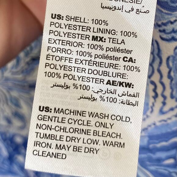 CHICO'S Kimono Maxi Dress Medallion Print Blue Size 8 Front Slit V Neckline Boho - Picture 7 of 7